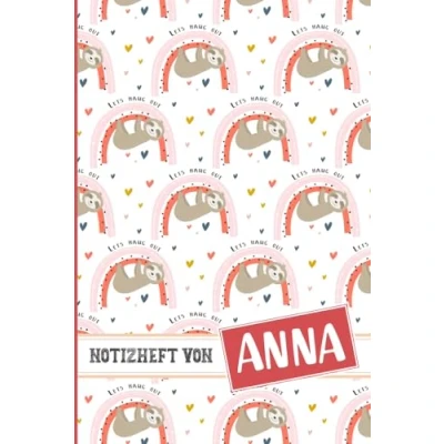 Abbildung von Vorname Anna Personalisiertes Geschenk Notizbuch: Schönes Geburtstagsgeschenk für Persönliches Tagebuch mit Name Namensgeschenk individualisiert den Namen