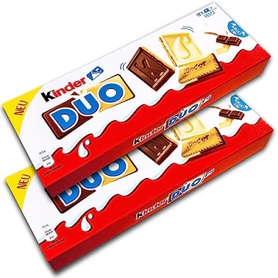 Abbildung von Ferrero kinder DUO Kekse mit Schokoriegeln aus Vollmilch und weißer Schokolade 1 Packung à 150g 12 Keksen