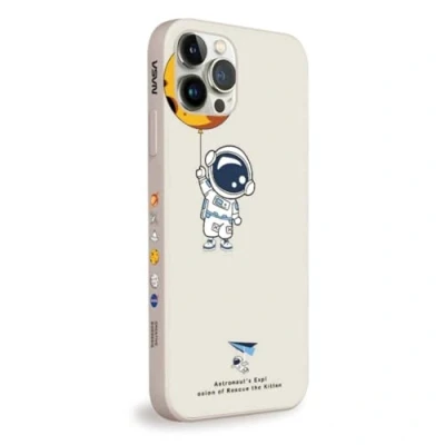 Abbildung von Hülle kompatibel mit Samsung Galaxy A54 5G Astronaut NASA Handy Creme