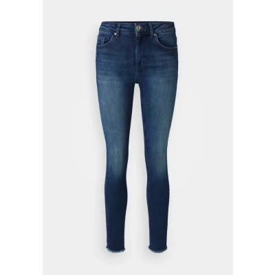 Abbildung von ONLY Damen ONLBLUSH Life MID SK ANK RAW REA811 15234798, Dark Blue Denim, XL/32