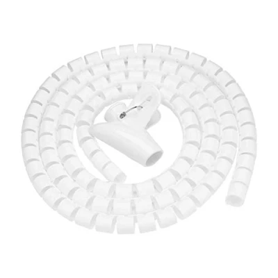 Abbildung von Cable Tidy Tube Wrap Spiralbindung Wrap, Tex Flexible Spiral Kabelorganisator Wire Cord Protector Drahtaufbewahrungsrohr, für TV Kabel Computerkabel(Weiß, 1,5 m * 16 mm)