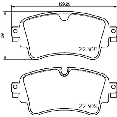 Abbildung von HELLA 8DB 355 024 791 Bremsbelagsatz für Verschleißwarnanzeiger vorbereitet mit Bremssattelschrauben AUDI: A4 B9 Avant, Limousine, A5 Coupe