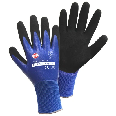 Abbildung von L+D 1169 7 Schutzhandschuh Blau, schwarz Nylon