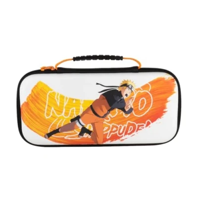 Abbildung von Konix Naruto Shippuden Schutzhülle und Tragetasche für Nintendo Switch, Switch OLED 2 Platz 8 Spiele Motiv Weiß