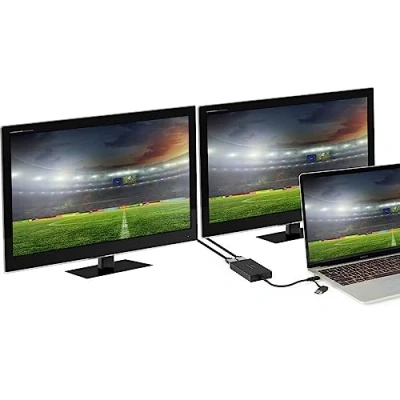 Abbildung von Renkforce USB C®ᵀᴹ/A 3 auf Doppel HDMI (4K/Full HD) Adapter