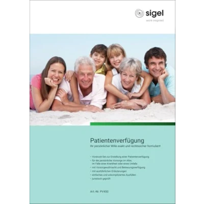 Abbildung von SIGEL PV450 Patientenverfügung, Vordruck Set für persönl. Vorsorge bei Unfall, Krankheit und im Alter, A4, 1