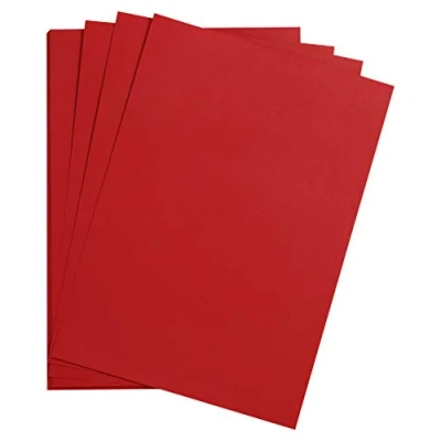 Abbildung von Clairefontaine 975256C Packung mit 25 Bastelkartons Maya, 185g, DIN A4, 21 x 29,7cm, 1 Pack, rot