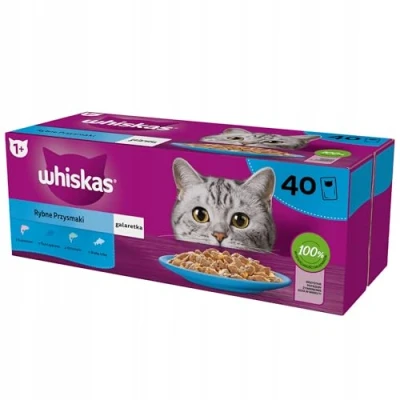 Abbildung von WHISKAS Fish Favorites in Gelee Nassfutter für Katzen 40x85 g