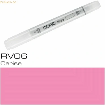 Abbildung von COPIC Ciao Marker Typ RV 06, Cerise, vielseitiger Layoutmarker, mit einer mittelbreiten und Brush Spitze