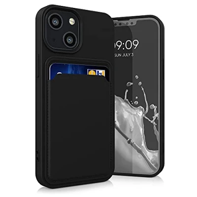 Abbildung von kwmobile Handyhülle kompatibel mit Apple iPhone 13 Mini Hülle Handy Cover Fach für Karten in Schwarz