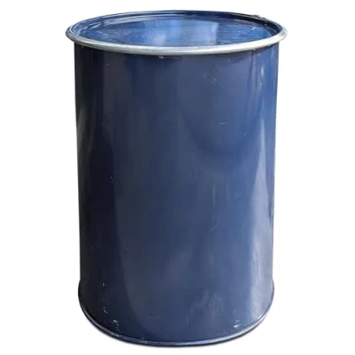 Abbildung von plasteo® 200 Liter Metallfass Tonne mit Deckel Stahlfass Ölfass Feuertonne Behälter Blechfass Stehtisch Brenntonne Ghettofass, Blau Vielseitig einsetzbar (mit Spannring)