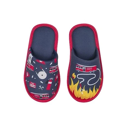 Abbildung von Dedoles Hausschuhe Damen Herren &amp; Kinder Memory Foam viele lustige Designs Einhorn Musik Regenbogen Comics Spiele Geschenk, Farbe: Feuerwehr, Gr.: 28 29 EU