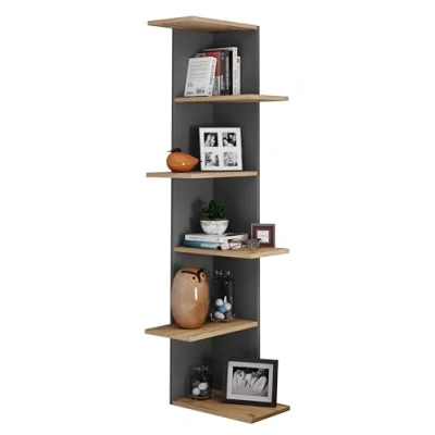 Abbildung von VCM Wandregal Holz Hängeregal Eckregal Regal Balos XL, 1 tlg.