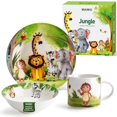 Abbildung von MiaMio Kindergeschirr Set 3er Kindergeschirr/Porzellan inkl. Teller, Schüssel und Tasse (3 tlg), 1 Personen, Porzellan