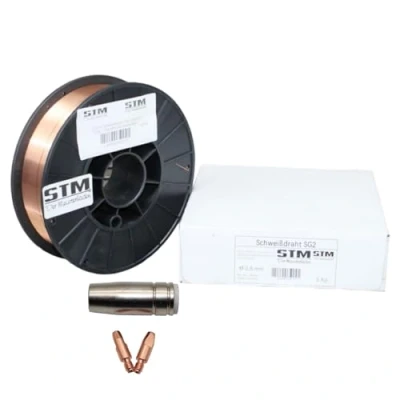 Abbildung von STM Schweißtechnik Schutzgas Schweißdraht Stahldraht SG2 0,8 mm CO2 G3Si1 MIG/MAG 0,5 5 kg D100 D200 5,0