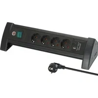 Abbildung von Brennenstuhl Premium Office Line Steckdosenleiste 4 Fach mit USB C PD 30W und A 18W (Made in Germany, Mehrfachsteckdose 1,8m Kabel Schalter, Steckerleiste für den Schreibtisch) schwarz