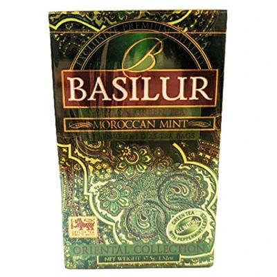 Abbildung von 3 x Basilur Grüner Ceylon Tee Moroccan Mint 25 Teebeutel (3 beutel)