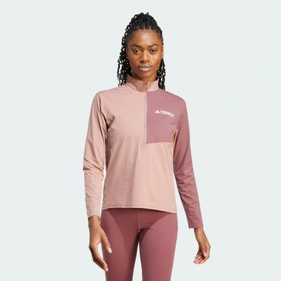 Abbildung von Adidas Terrex Multi HALF ZIP Longsleeve Langarmshirt, Damen, Größe: XXS, Warm clay