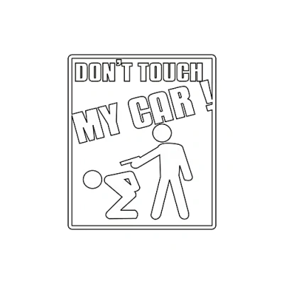 Abbildung von INDIGOS UG Aufkleber Autoaufkleber JDM Die Cut Auto 130x110 mm Dont Touch My Car weiß Heckscheibe Heckscheibenaufkleber Sticker Tuning