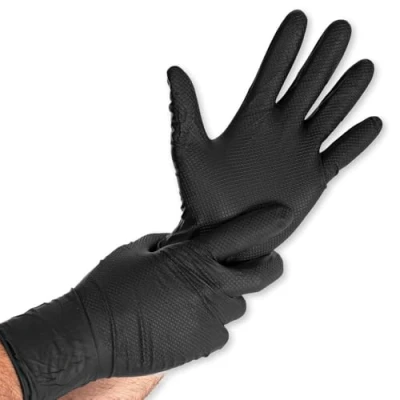 Abbildung von 10 x HygoStar Nitril Handschuh Power Grip Long puderfrei XL 30cm schwa