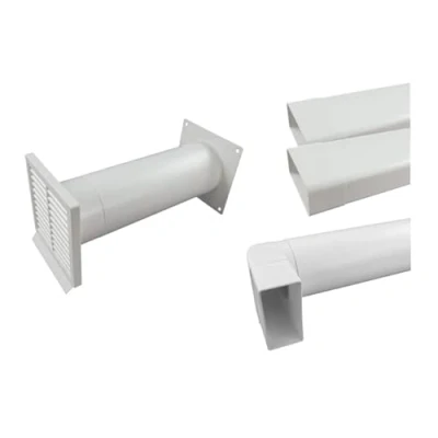 Abbildung von keenberk Abluft Set Mauerkasten 125 mm Rückstauklappe inklusive Anschlussbogen Flachkanal