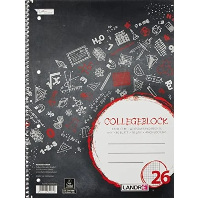 Abbildung von LANDR Collegeblock &quot;college&quot; DIN A4, kariert, 80 Blatt