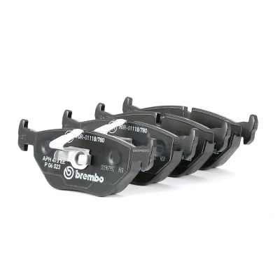 Abbildung von BREMBO P 06 023 Bremsbelagsatz für Verschleißwarnanzeiger vorbereitet mit Kolbenclip ohne Zubehör BMW: 5 Limousine, Touring
