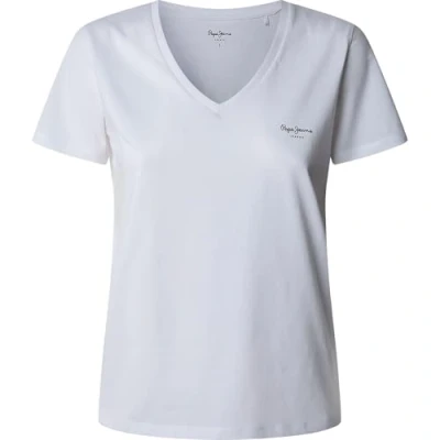 Abbildung von Pepe Jeans MACY Vneck Tshirt basic, Damen, Größe: Medium, White