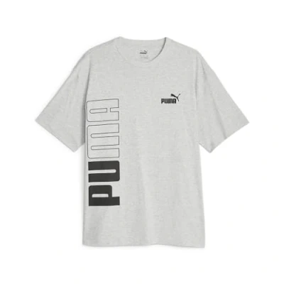Abbildung von Puma Herren Power Colorblock Tee T Shirt, Grau Light Gray Heather, XL EU