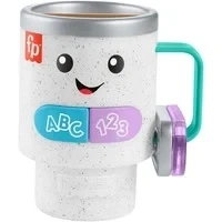 Abbildung von FISHER PRICE Lern und Spielspaß Barista Becher Interaktives Babyspielzeug, 20 Melodien, Sätze, Alphabet, Zahlen Farben lernen, Englisch, Deutsch oder Französisch, für Babys ab 6 Monaten, HXF49