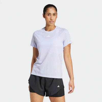 Abbildung von adidas Damen AEROREADY Train Essentials MINIMAL Branding Crew Neck T Shirt Shirt, Violet Tone/White,