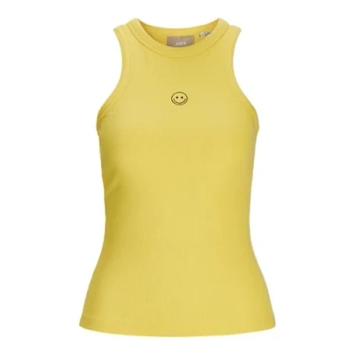 Abbildung von JJXX Damen Jxforest STR Sl Rib Top JRS Tanktop, Golden Kiwi/Print:White EMB, Medium