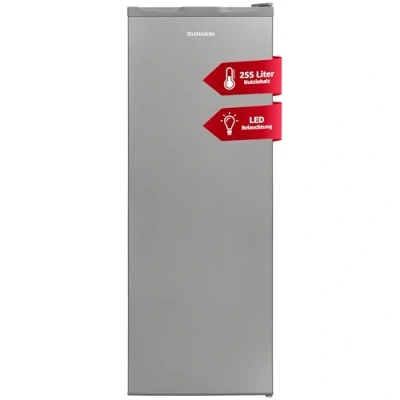 Abbildung von Telefunken Kühlschrank KTFK265ES2, 54 cm breit, 255 Liter, ohne Gefrierfach, Standkühlschrank groß, freistehend