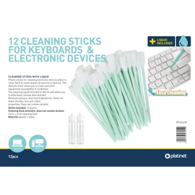 Abbildung von PLATINET Sticks zur Reinigung von elektronischen Geräten (Tastatur) + Flüssigkeit (2 x 2 ml)