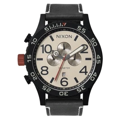 Abbildung von Nixon Unisex Analog Japanisches Quarzwerk Uhr mit Leder Armband A1392 5238 00