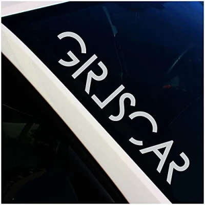 Abbildung von Frontscheibenaufkleber Schriftzug Girlscar Aufkleber für Windschutzscheibe Heckscheibe Frontscheibe Auto Fahrzeug Dekor Sticker FS128 (Mittelgrau, Außenklebend)