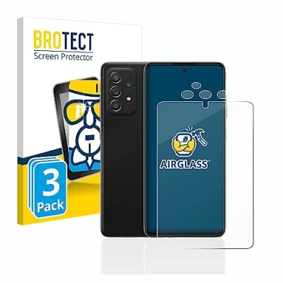 Abbildung von BROTECT Schutzglas für Samsung Galaxy A52s 5G (Display+Kamera) (3 Stück) Schutzfolie Panzer Folie Glas [Extrem Kratzfest 9H, Anti Fingerprint,