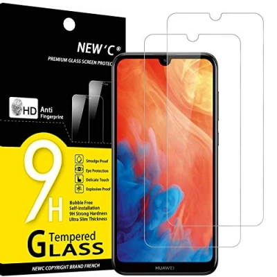 Abbildung von NEW&#039;C 2 Stück, Panzer Schutz Glas für Huawei Y7 (2019), Pro Prime Frei von Kratzern, 9H Härte HD Display0.33mm Ultra klar Ultrabeständig