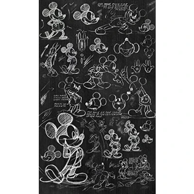 Abbildung von Komar Vliestapete &quot;Mickey Chalkboard&quot;, 120x200 cm (Breite x Höhe), Vliestapete, 100 Bahnbreite