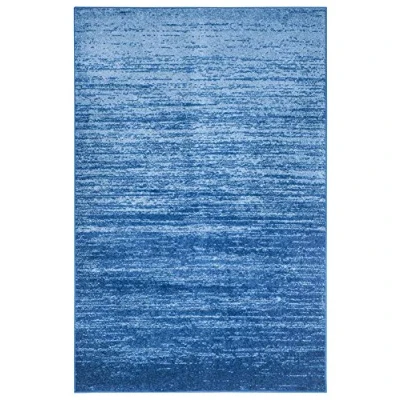 Abbildung von SAFAVIEH Modern Teppich für Wohnzimmer, Esszimmer, Schlafzimmer Adirondack Collection, Kurzer Flor, Hellblau und Dunkelblau, 91 X 152 cm