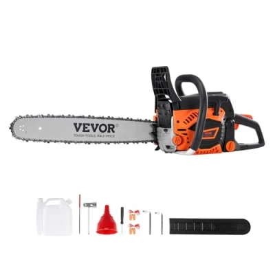 Abbildung von VEVOR Benzin Kettensäge, 58 CC, 50,8 cm Schwertlänge, 3,22 PS, benzinbetriebene Motorsäge, handgeführte kabellose Motorkettensäge zum Ästern von Bäumen, Baumschnitt, Roden, Fällen Wäldern