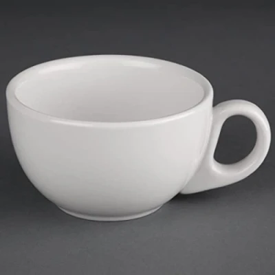 Abbildung von Olympia Athena Cappuccino Kaffeetassen, 220 ml/8 oz (24 Stück), weißes Porzellan, Teetassen und splitterfest, passend für Untertasse CC202, mikrowellen /spülmaschinenfest, CC201