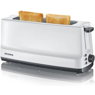 Abbildung von Severin Toaster AT 2232 Langschlitztoaster mit eingebautem Brötchenaufsatz Wei, 800.00 W