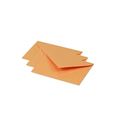 Abbildung von Clairefontaine 5490C Packung mit 20 Umschläge Pollen, Mini Format 7,5x10 cm, 120g, ideal für Ihre Einladungen und Korrespondenz, Clementine, 1 Pack