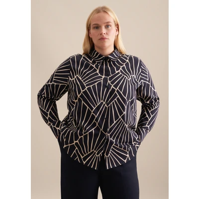 Abbildung von Seidensticker Schwarze ROSE Hemdbluse, Damen, Größe: 46, Dark blue