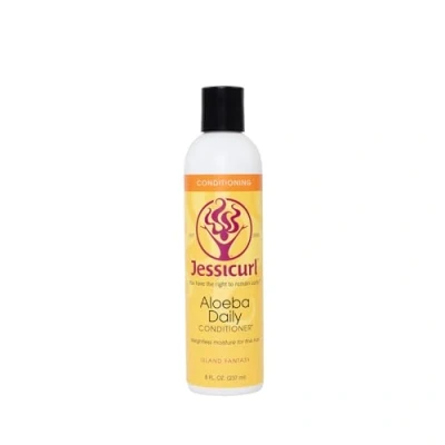 Abbildung von Jessicurl Aloeba Daily Conditioner für lockiges Haar, Island Fantasy, 8 Fl oz. Leave in und Haarentwirrer feines Haar