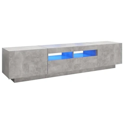 Abbildung von vidaXL TV Schrank mit LED Leuchten Lowboard Sideboard Fernsehschrank Fernsehtisch Möbel Tisch Board HiFi Betongrau 180x35x40cm
