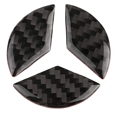 Abbildung von KSTE 3pcs Lenkrad Auto Dekor Logo Aufkleber Carbon Faser for C Klasse W204 2005 2012