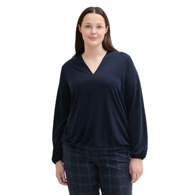 Abbildung von TOM TAILOR PLUS Langarmshirt, mit V Ausschnitt