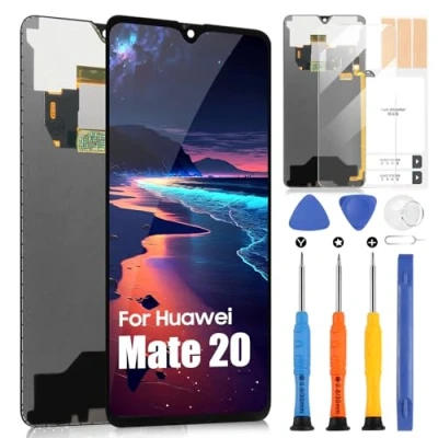 Abbildung von LCD Bildschirm für Huawei Mate 20 HMA L29 L09 LX9 AL00 Display Touchscreen Digitizer Vollmontage mit Reparaturset (Schwarz)